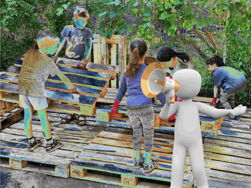 Kids bauen Bühne
