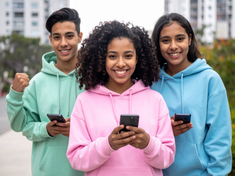 Kids mit Smartphones